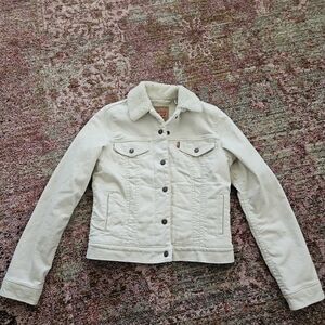 Levi's White Sherpa Trucker Jacket